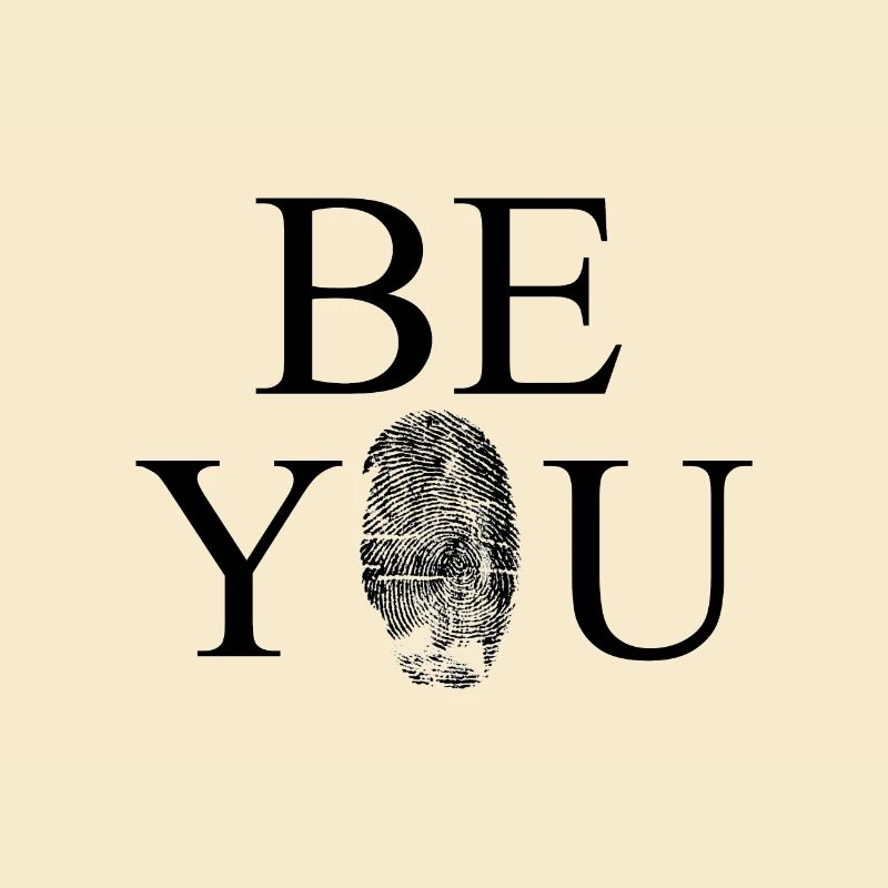 Be You blanc empreinte digitale lettrage