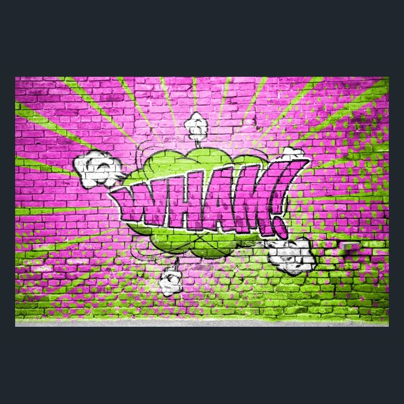 Wham! Comic Style Bubble Graffiti Lettering on Bri
