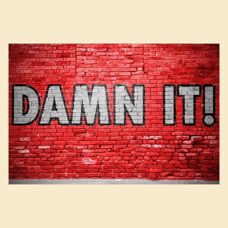 Damn It Ziegelsteinmauer Graffiti