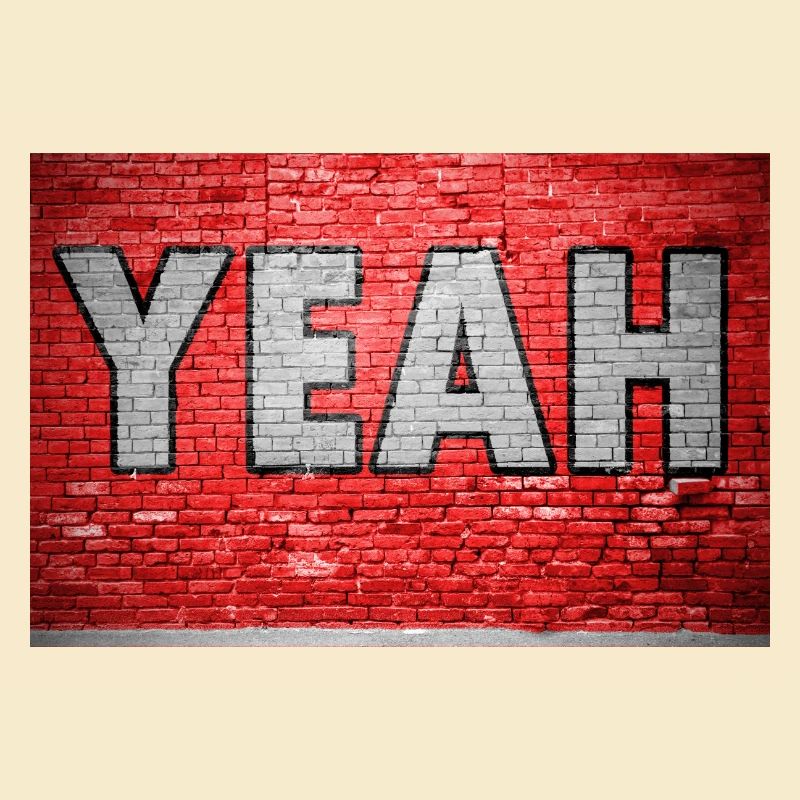 oui Graffiti Mur de briques comiques