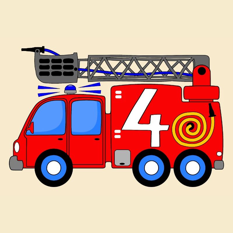 Fire engine 4 birthday children