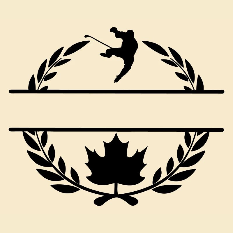 Canada maple leaf ice hockey laurel wreath