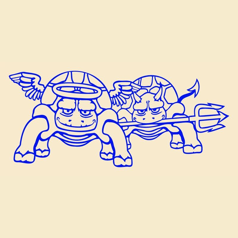 2 Turtles Conscience Team Devil Angel Evil Good