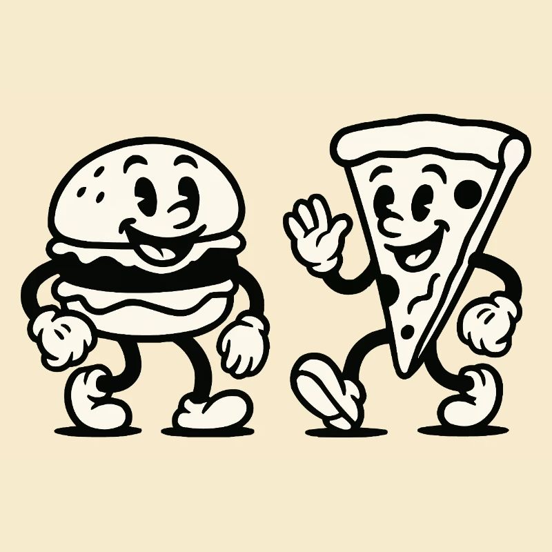 burger pizza comic