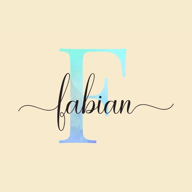 E| Monogram | Name | Fabian | Watercolor
