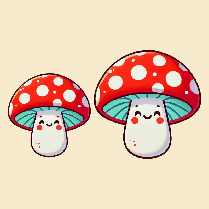 dessin animé comique de champignons