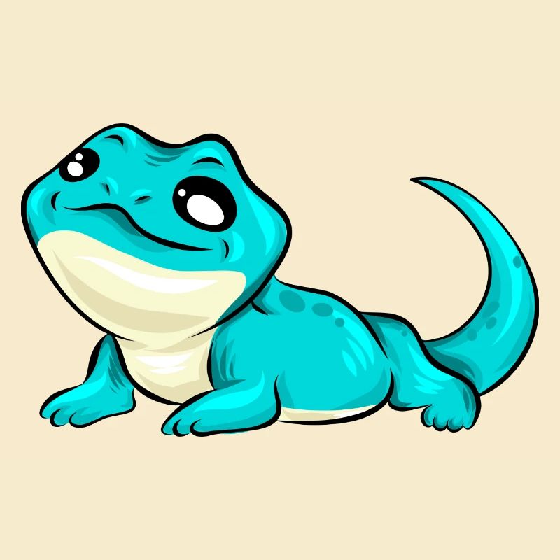Lizard sweet turquoise blue gift