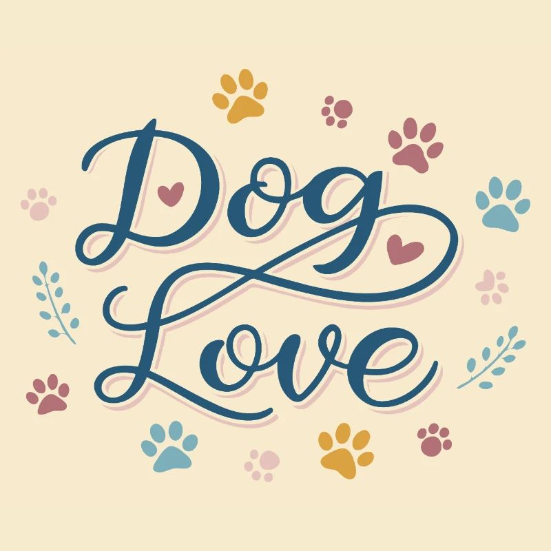 Dog Love Script Pastel Paw