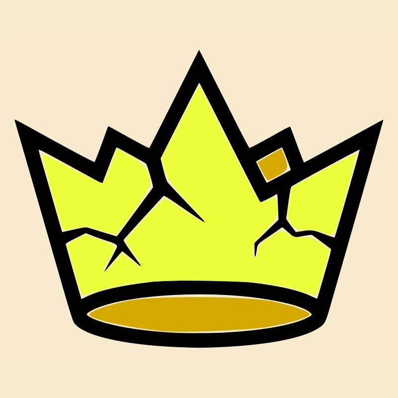 Broken Crown Grunge Cracked Vector