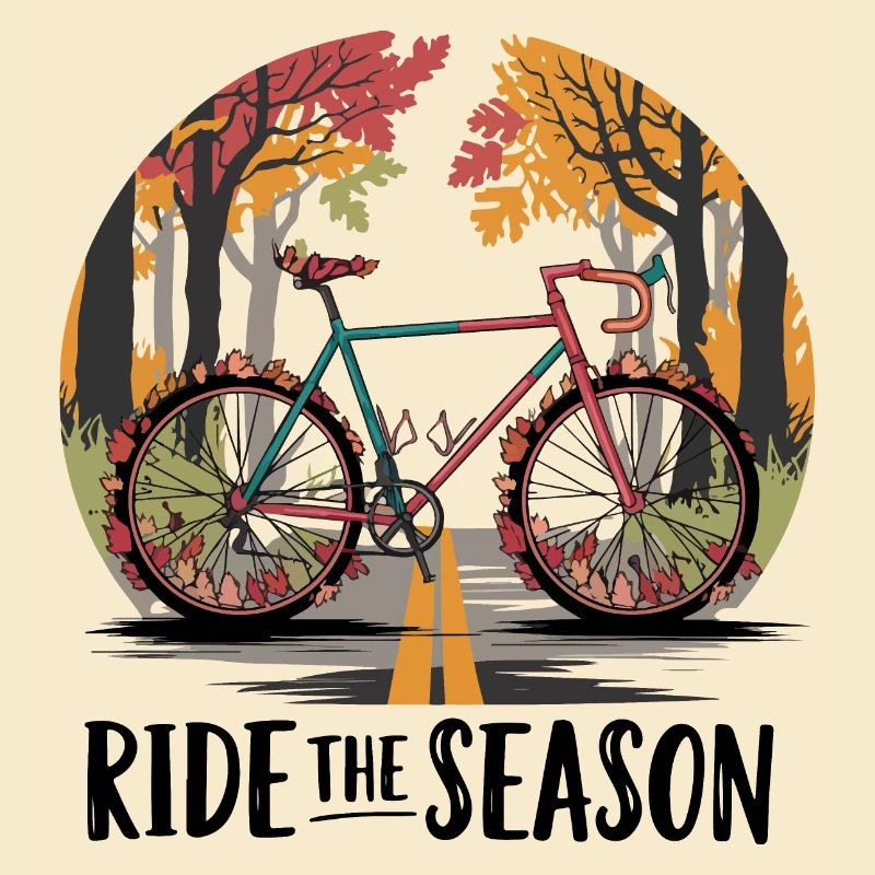 Scène de route cyclable d’automne