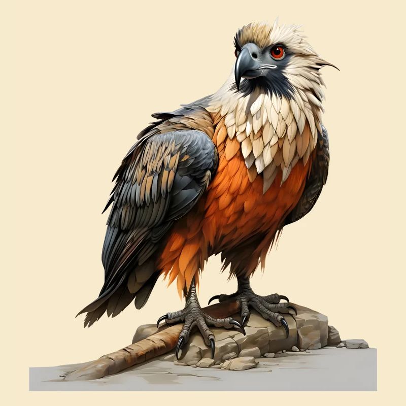 Aigle coloré assis