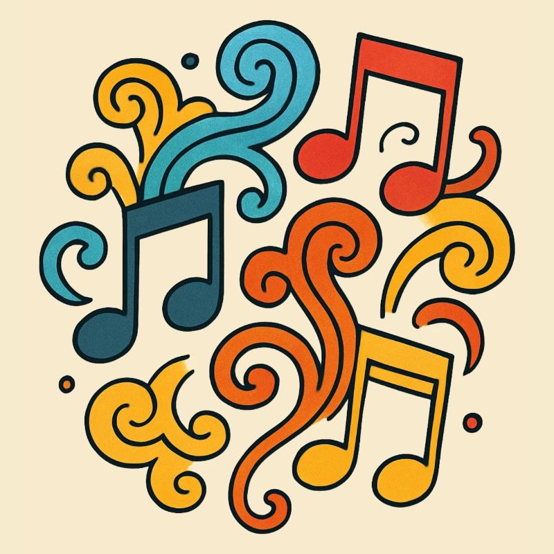 Colorful musical notes