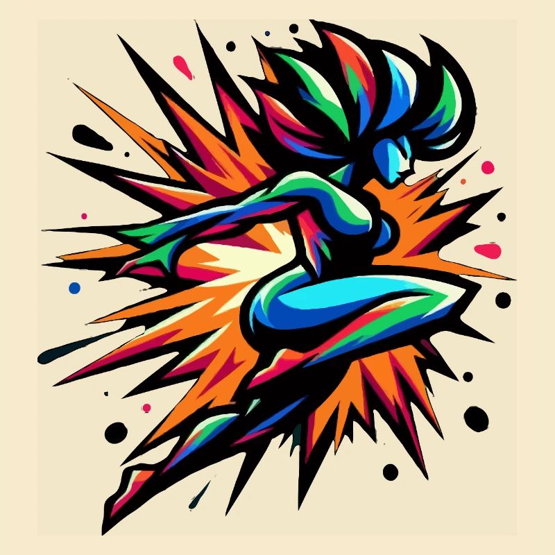 Bunter Neon-Sprinter