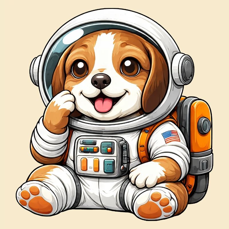 Dessin animé Astronaute Beagle Explorateur de l’Espace mignon