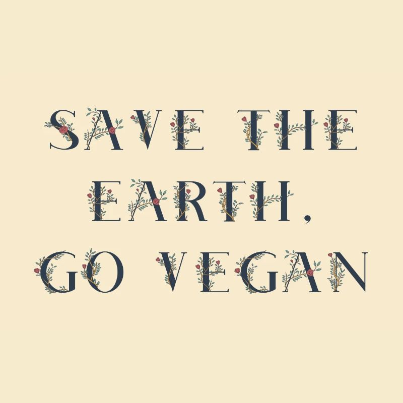 Rette die Erde, werde vegan - blau