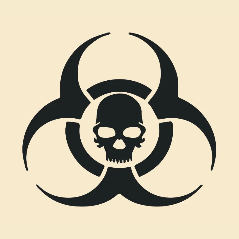 Symbole du crâne de risque biologique