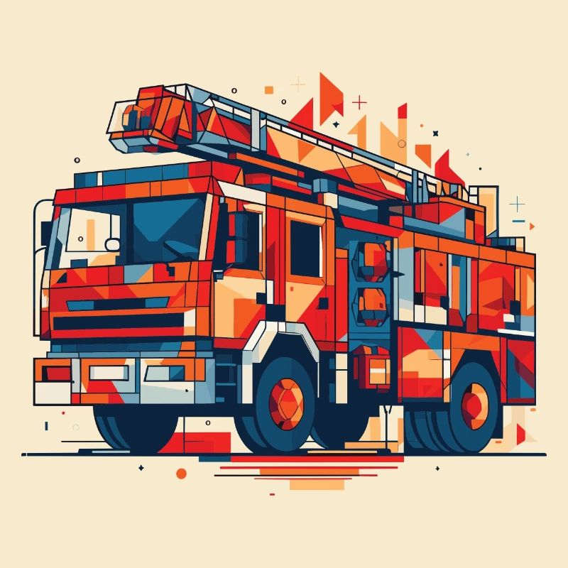 Polygon Feuerwehrauto mit Drehleiter Feuerwehr