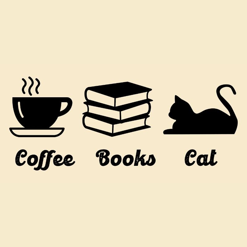 Coffee books cat