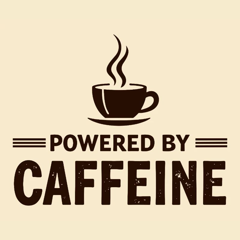 Powered By Caffeine Kaffee Spruch Energie