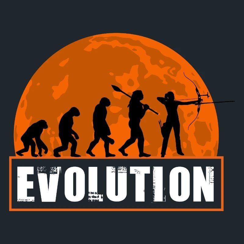 Archery Evolution Hunter Silhouette Retro Vintage