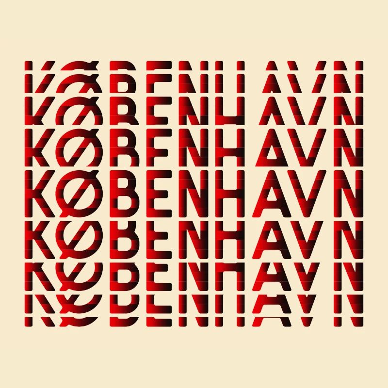 Copenhagen Neon Typography Pattern
