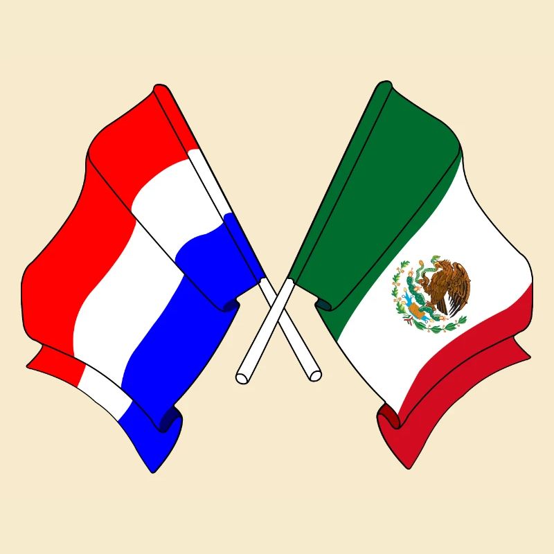 Drapeau Pays-Bas, drapeau Mexique