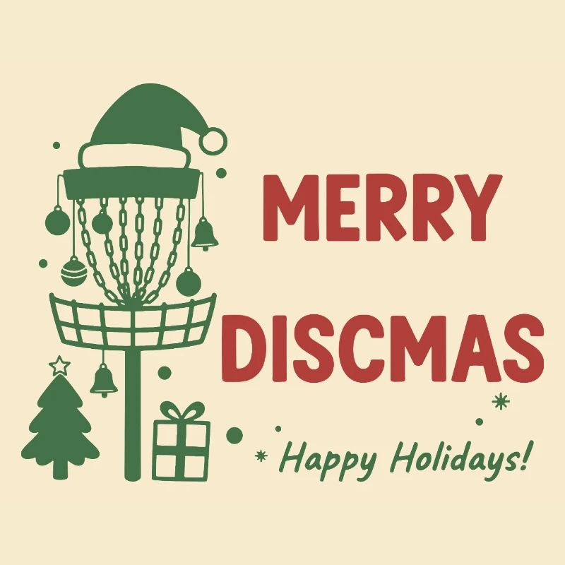 Fröhliche Discmas Frohe Feiertage Disc Golf Korb