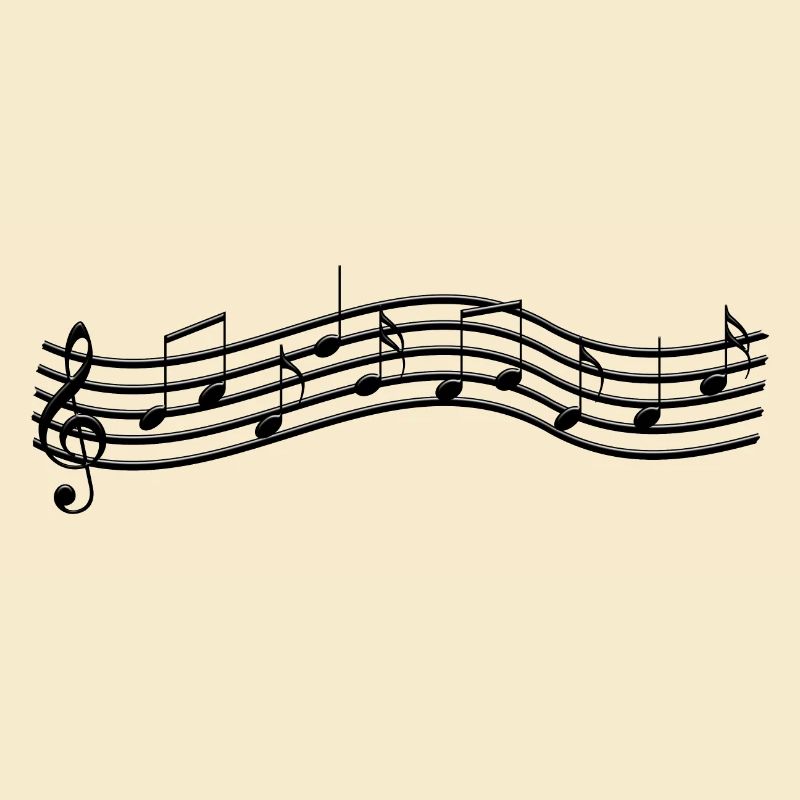 Notes de musique sur douve ondulée