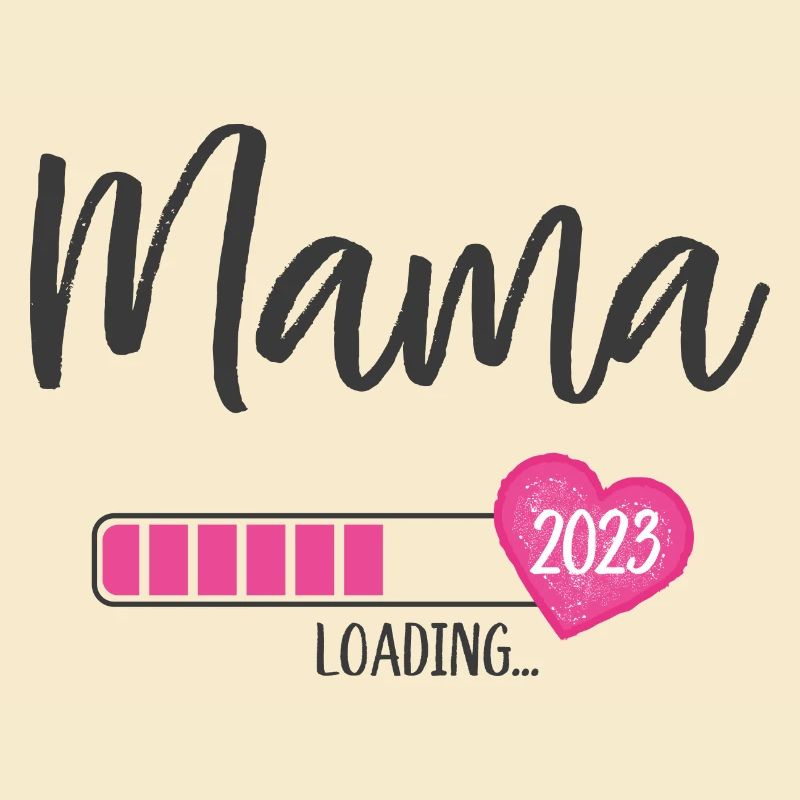 Mama Loading 2023 Herz Mädchen Rosa Werdende Mama