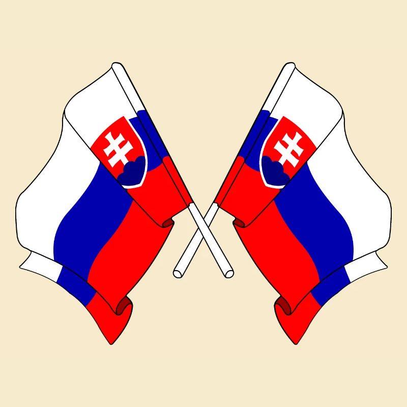 Deux drapeaux Slovaquie
