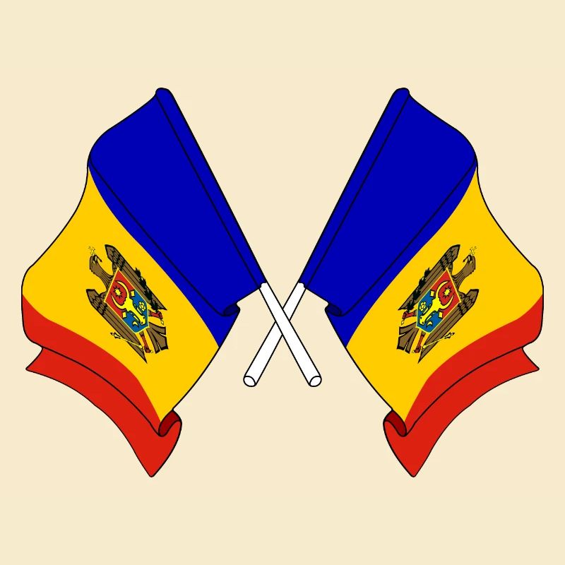 Deux drapeaux Moldavie