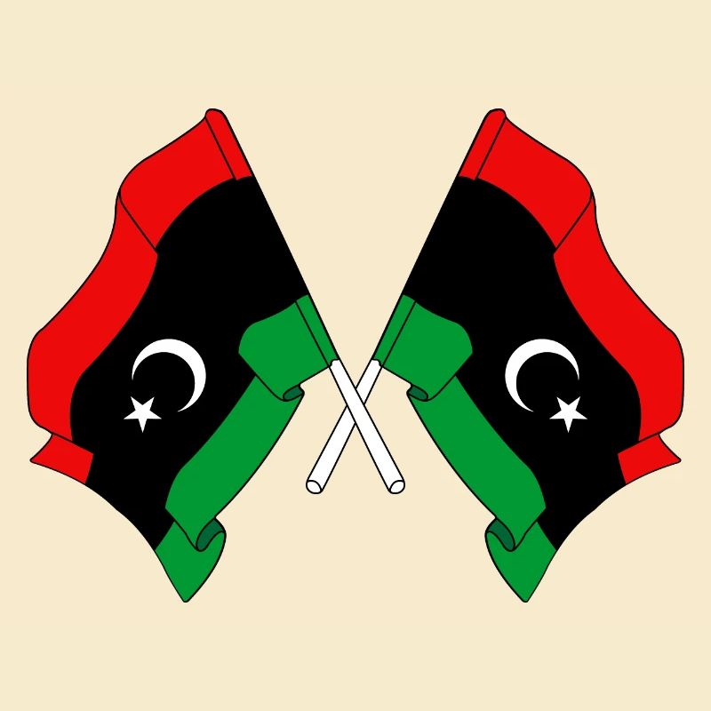 Two flags Libya