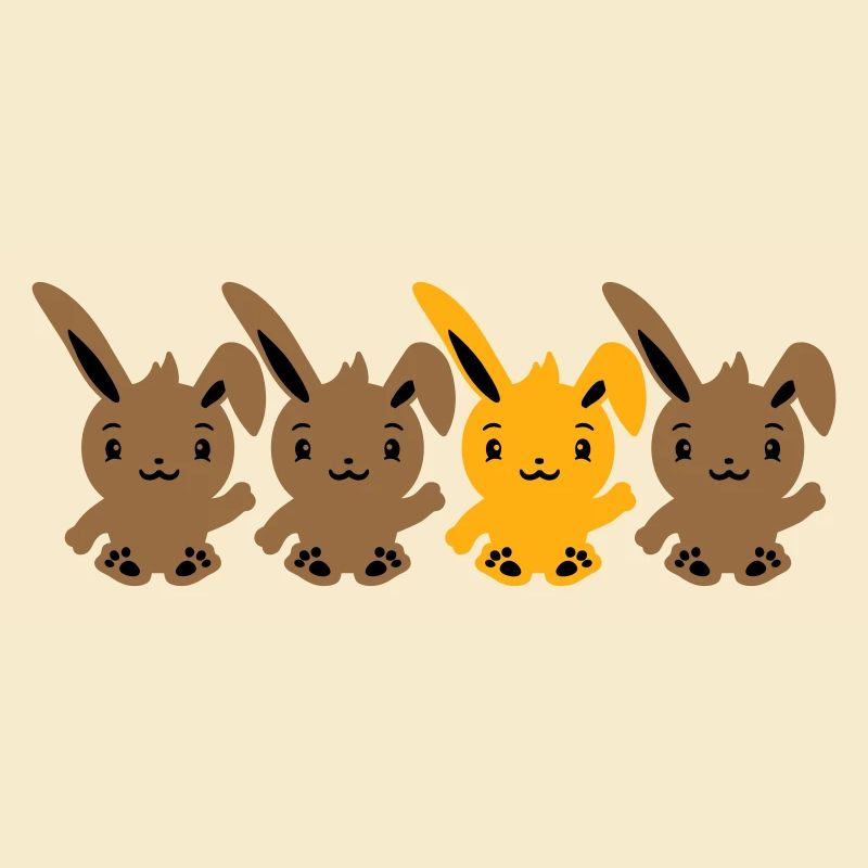 4 Bunny Friends Difference Be Different Different