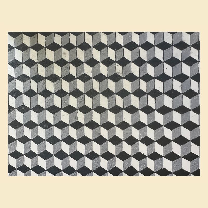 Three-dimensional cubes grayscale