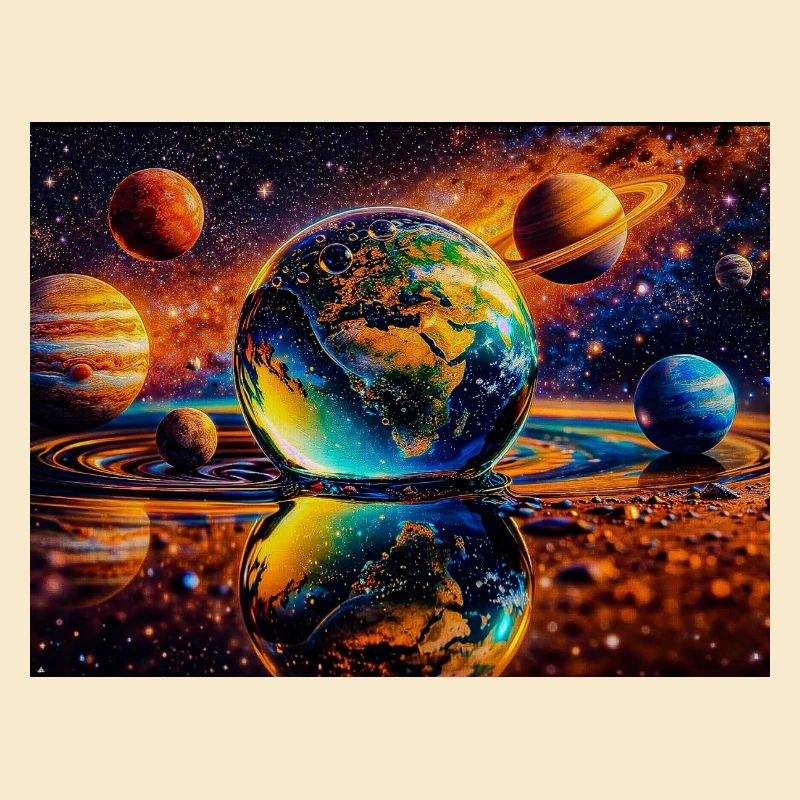 Earth in Space Mirror
