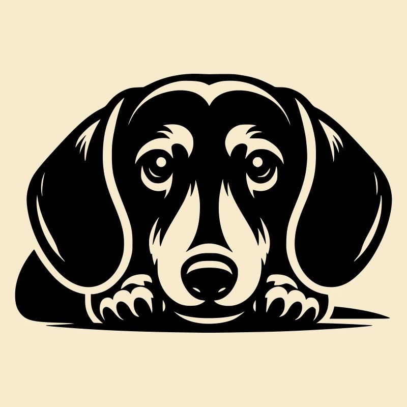Reclining Dachshund Vector Design