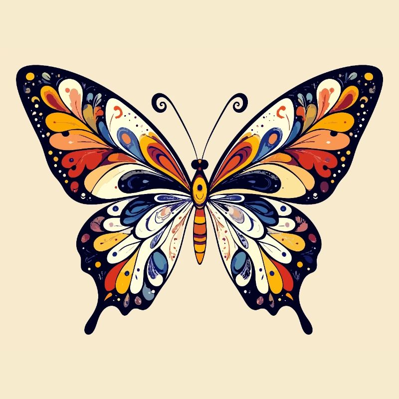 Bunter abstrakter Schmetterling Farben Kunst