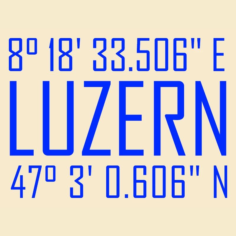 Coordonnées de Lucerne – typographie en référence à la localisation