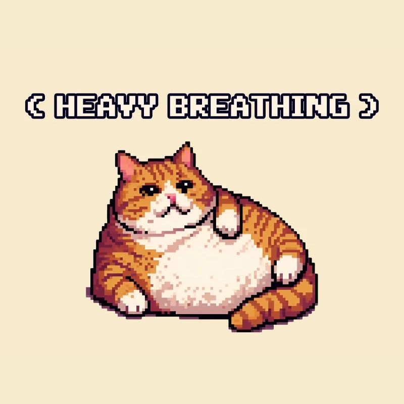 Chonky Pixel Cat Heavy Breathing
