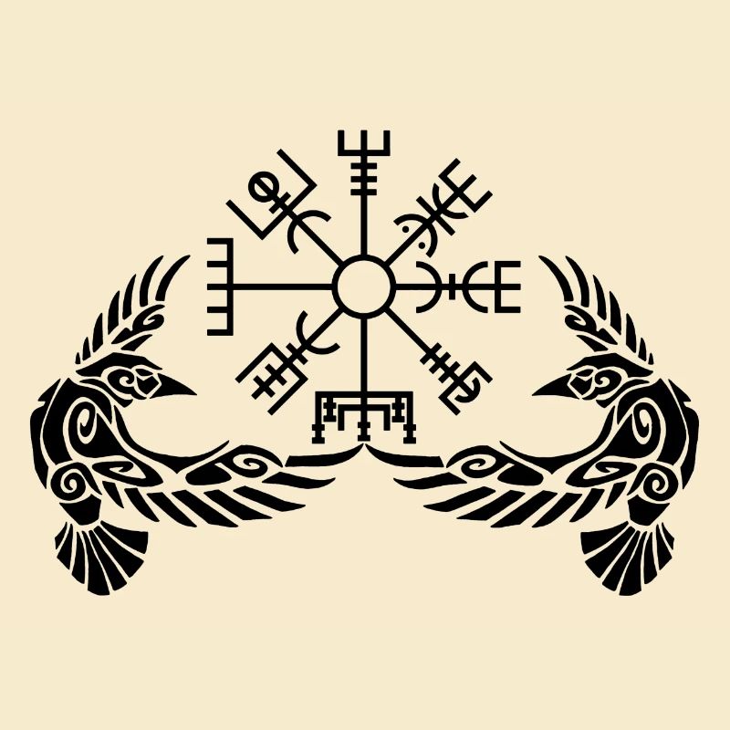 Black ravens and Viking compass