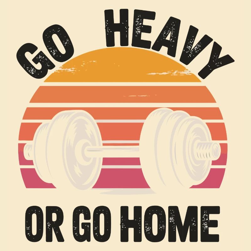 Go Heavy oder Go Home Retro Langhantel