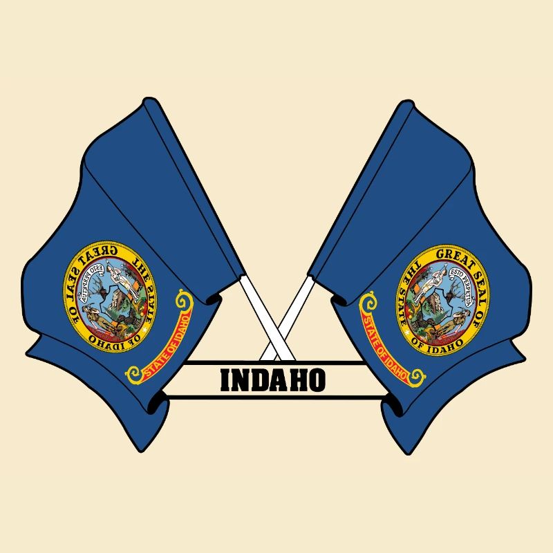 Two flags text INDAHO