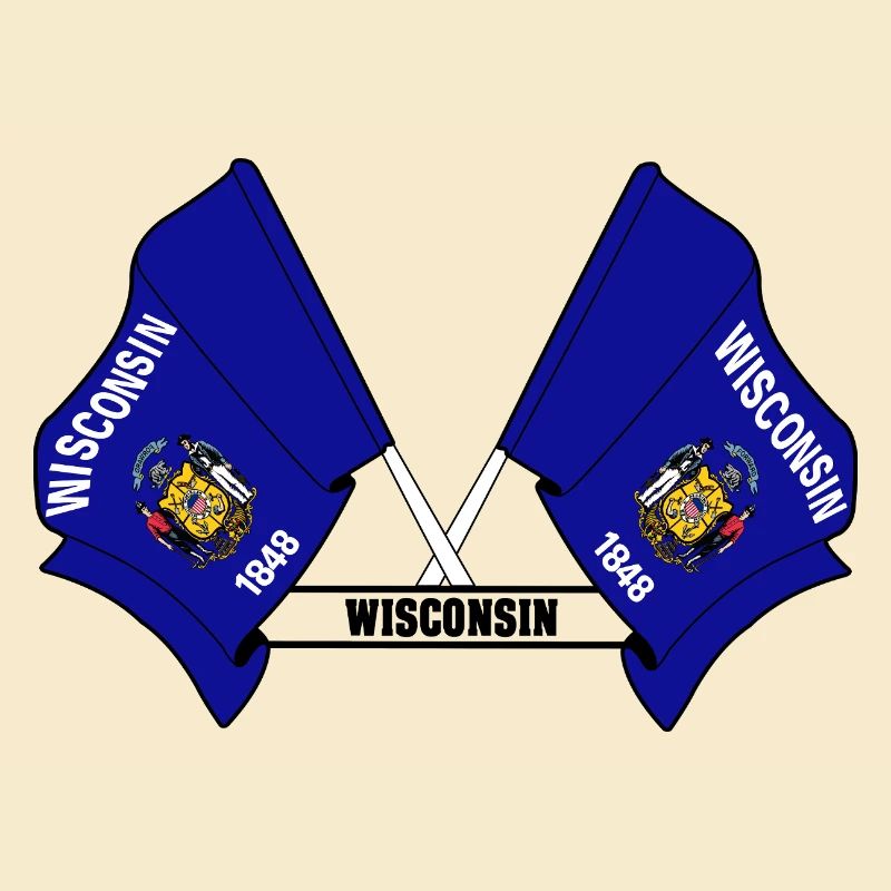 Deux drapeaux texte WISCONSIN