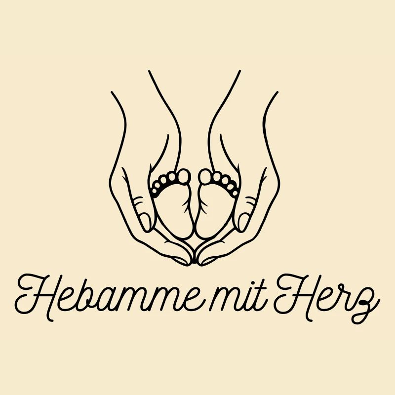 Hebamme mit Herz - personalisierbares Design
