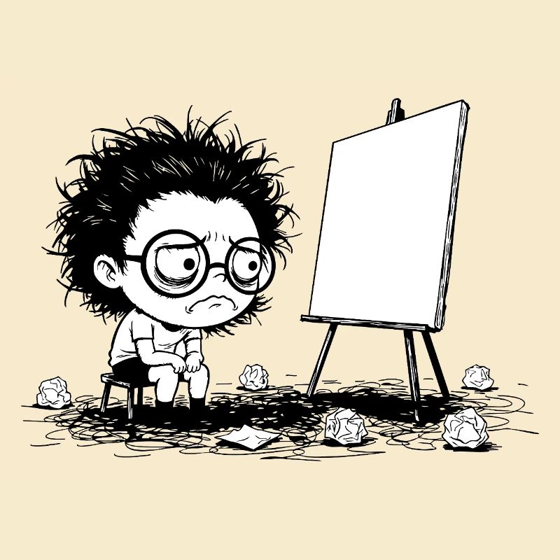 Artist Creative Blocking Empty Canvas Manga