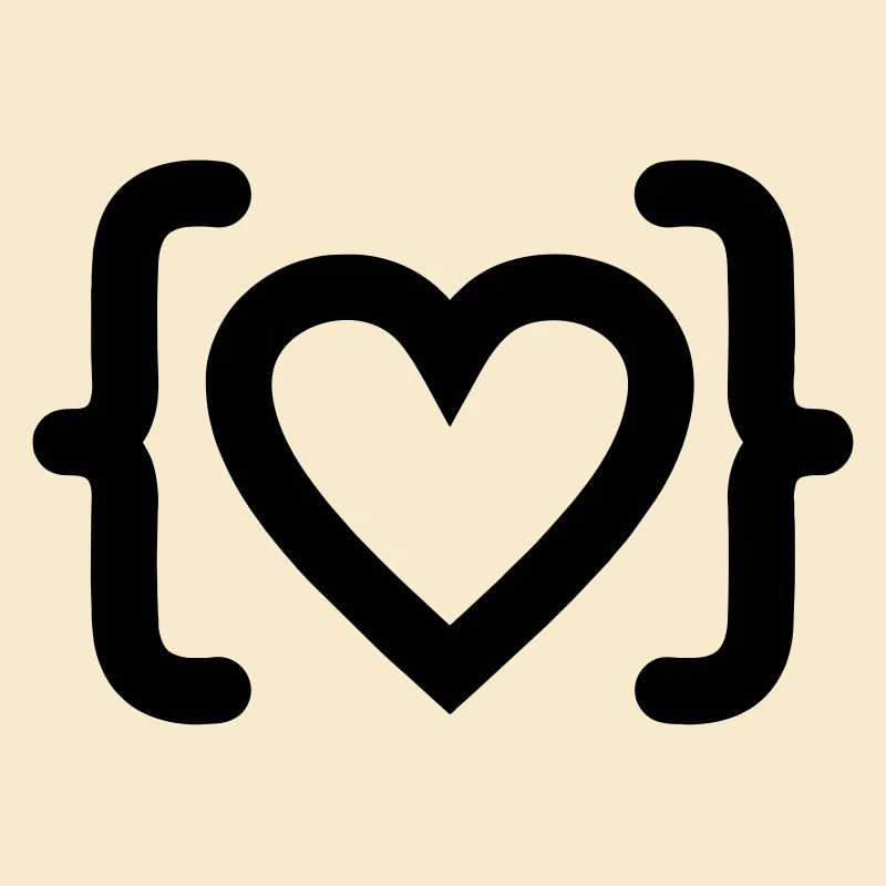 Herz des Programmierer-Code-Logos