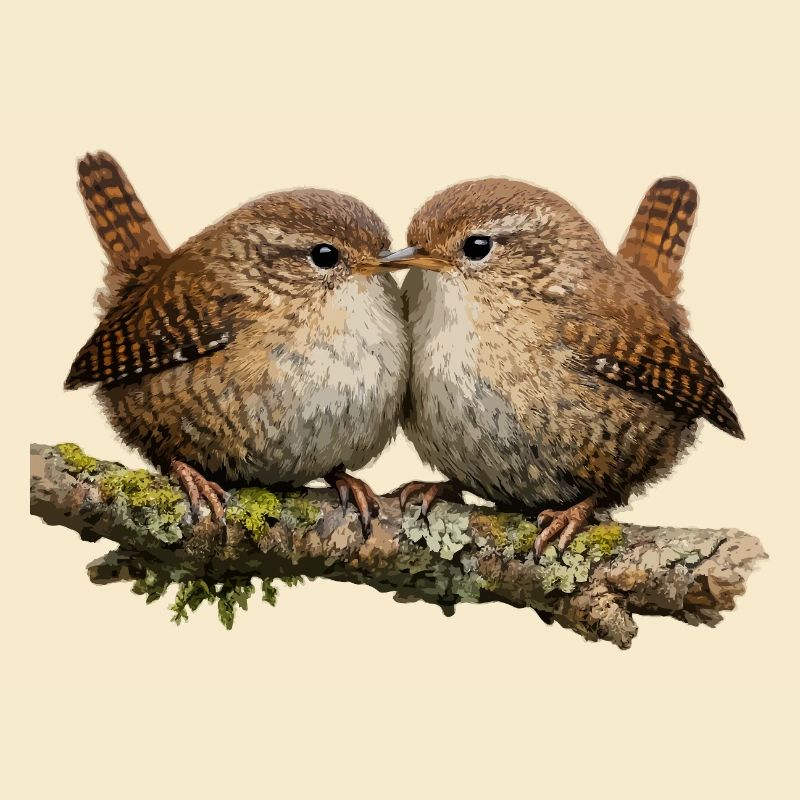 Troglodytes sur tige