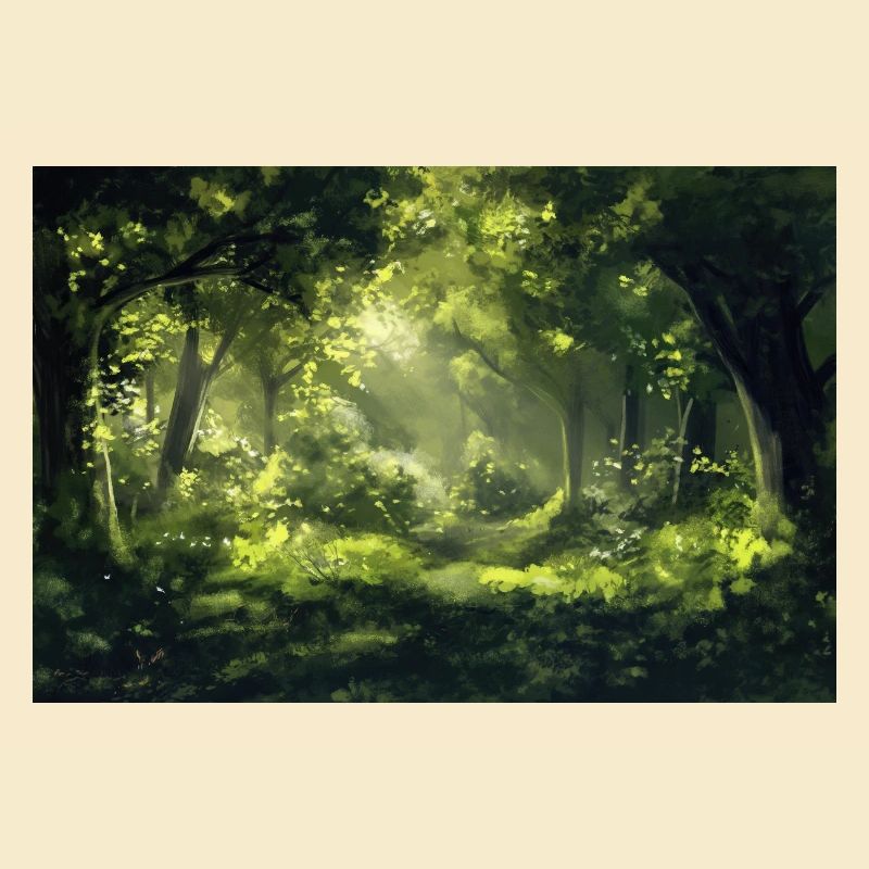 Forest Landscape Illustration Poster