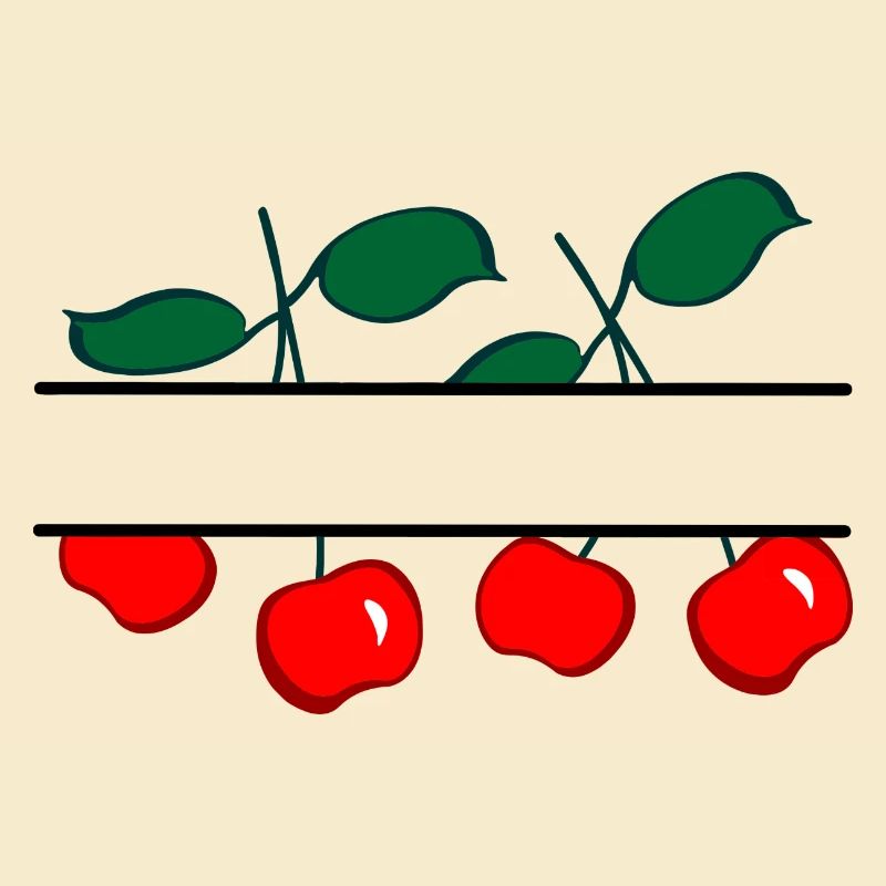 Cherry banner with red cherries