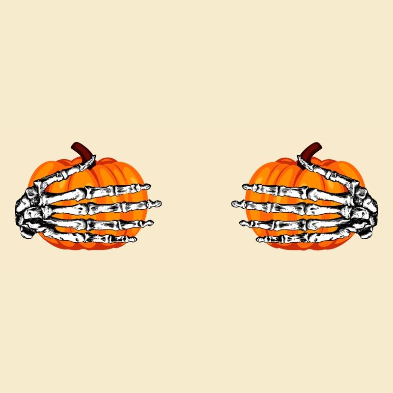 Mains de squelette de citrouille
